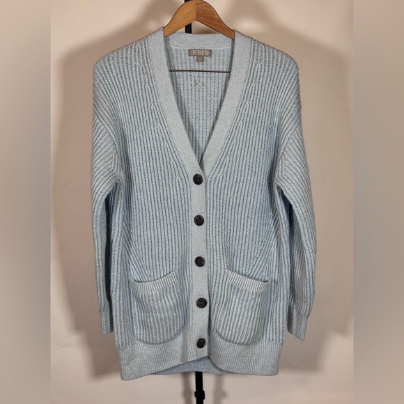 NWOT JCrew Ribbed V-neck cardigan sweater - Picture 2 of 6